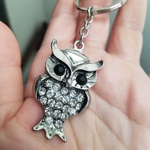 3🎁🎁🎁Fashion Silver Rhinestone Awl Key charm/bag charm